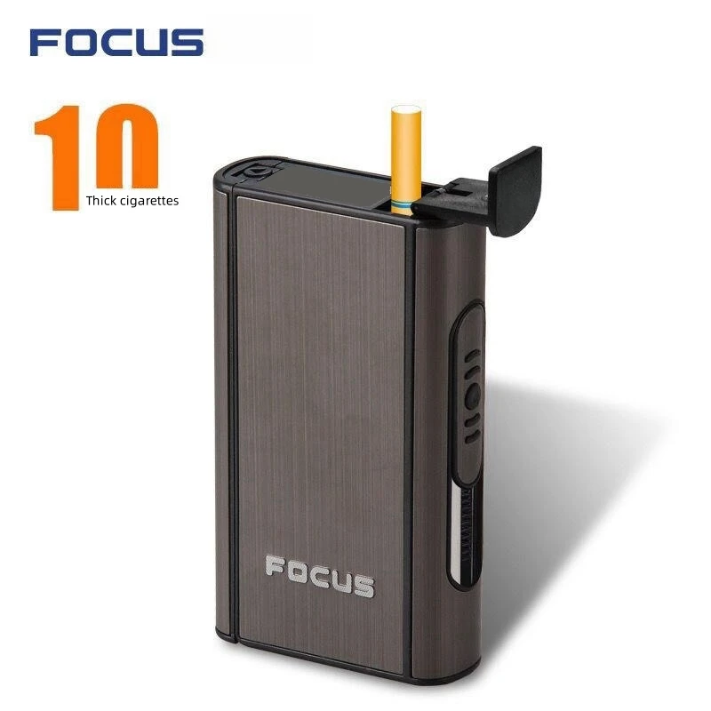 Automatic Pop-up Cigarette Case Thick Cigarette 10pcs Men\'s Portable Control Smoking Cigarette Case Pressure and moisture resist