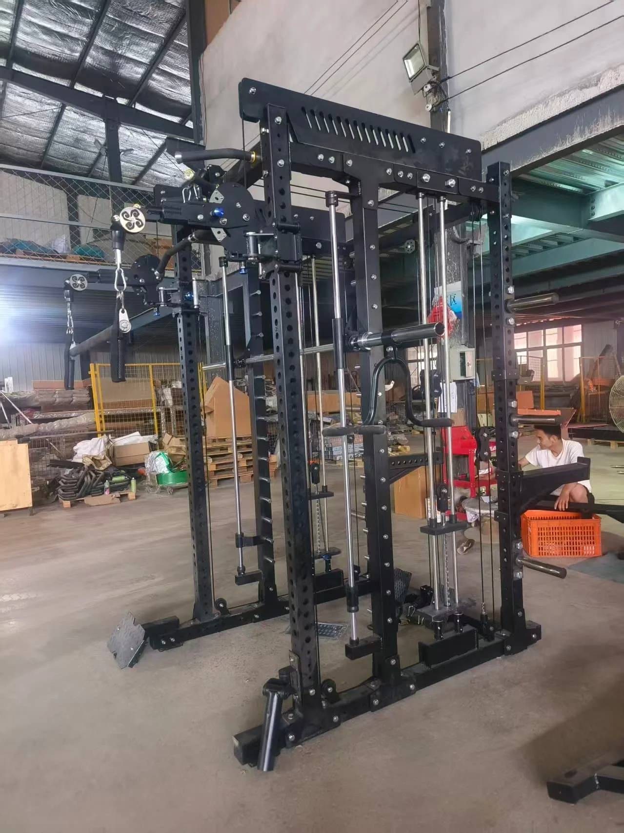 

2026 Gym Equipment Steel Tube Sport Exercise Strength Gym Machine All in One Smith Machine Power Rack Multi Functional Trainer