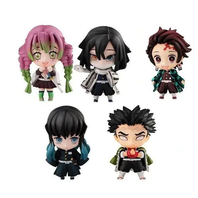 Figurka Demon Slayer Tanjiro Kamado Rengoku Kyoujurou, kreatywny, wysokiej jakości model postaci z anime, ozdoba na biurko, 5 sztuk