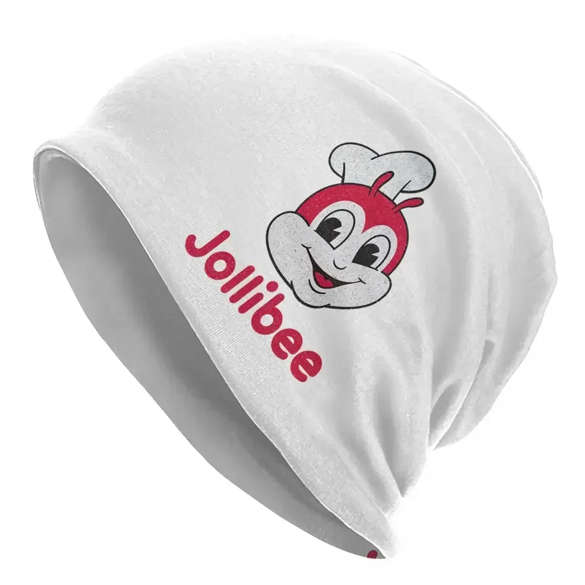 Defunct Jollibee Burger Restaurant Mascot Bee And Logo Warm Knitted Cap Bonnet Hat Autumn Winter Outdoor Beanies Hats for Unisex