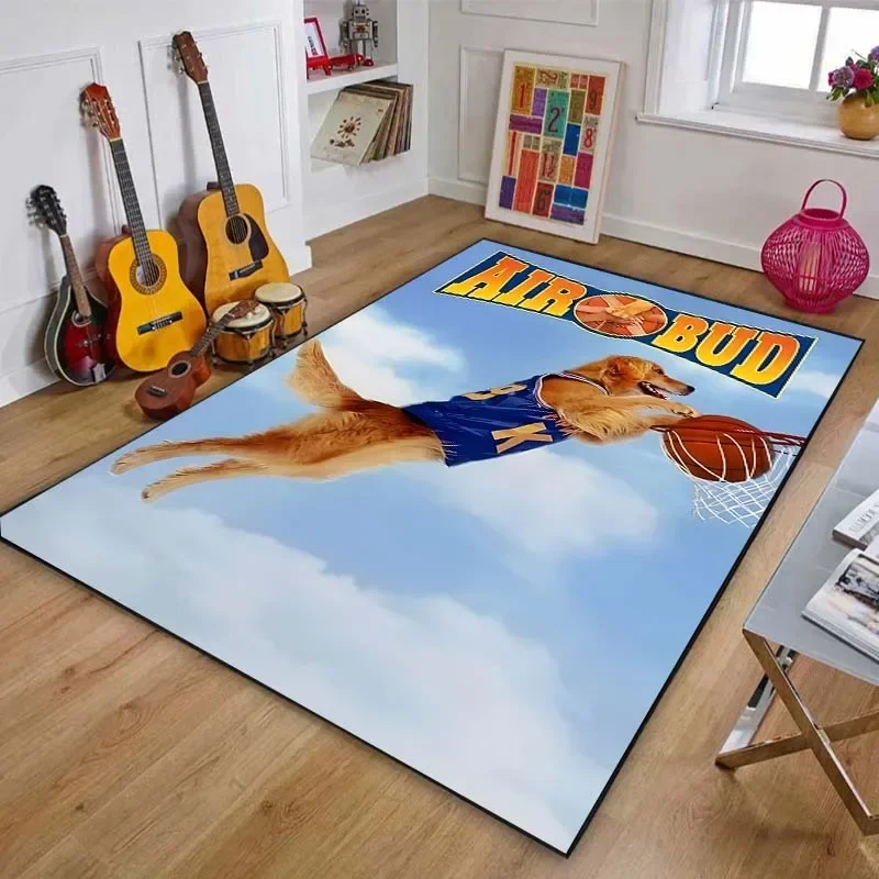 Disney anime Air Bud Super Dog Carpet Area Rug for Living Room Bedroom Bedside Bathroom Floor Mat Non-slip Mat Home Decor Gift