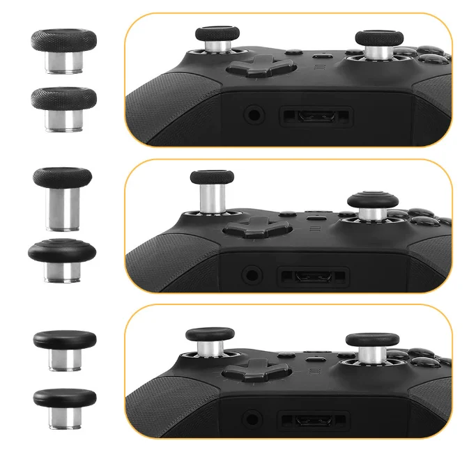 6PCS Colored Metal Joystick Caps for XBOX ONE ELITE Controller 2nd Generation DIY Kit Suitable for Gaming Controllers