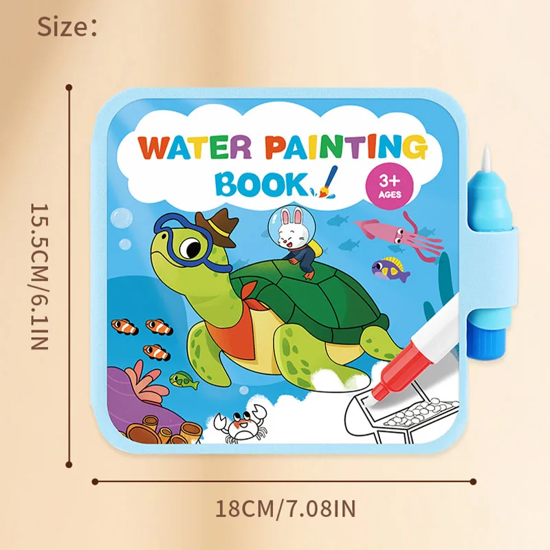 Reusable Water Drawing Book Magic Watercolor Painting Book Children Early Educational Quiet Book image 6