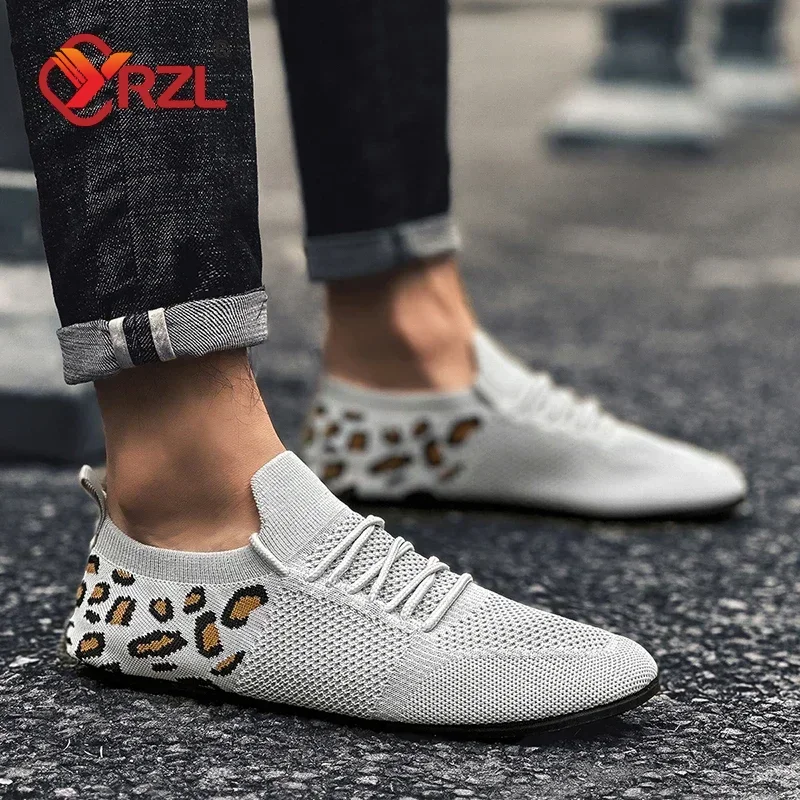 YRZL Men Shoes Thin Bottom Driving Shoe Moccasins House Slipper Male Walking Flat Shoes Mesh Breathable Casual Summer Mens Shoes