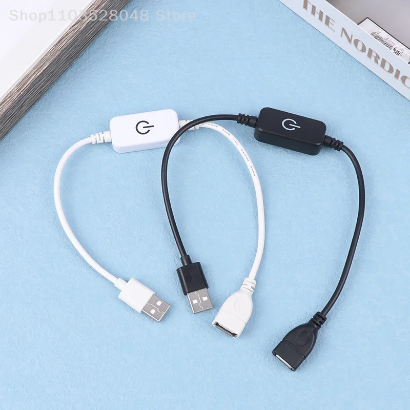 DC 5V USB LED Inline Touch Dimming Switch 30CM ON Off Button Extension Cable Cord Dimer For Single Color LED Strip Light