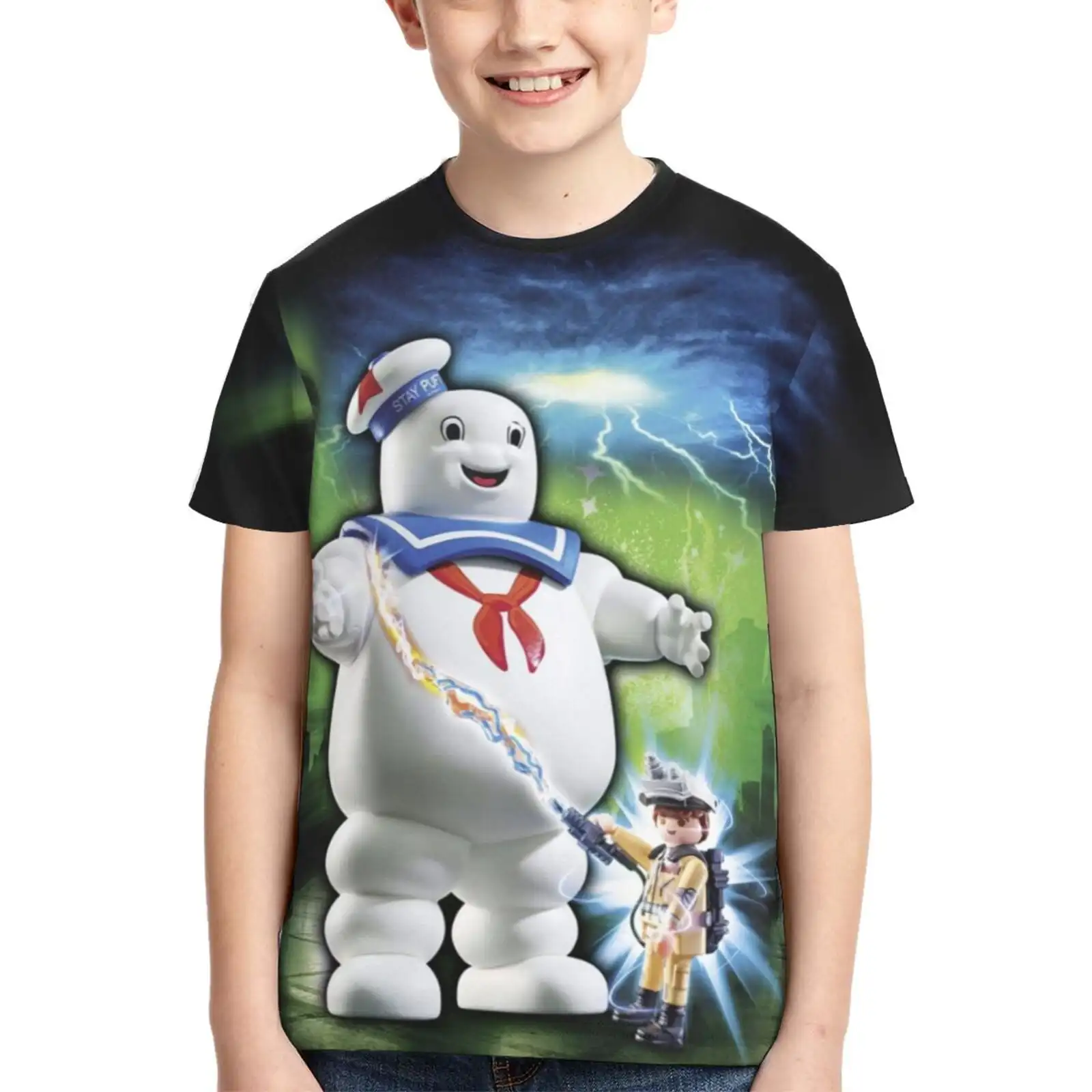 Ghostbusters Kids Top Stay Puft Logo Graphic Printed TShirt Boy Cool Casual Short Sleeve Creative T Shirt Party Fashion Clothing