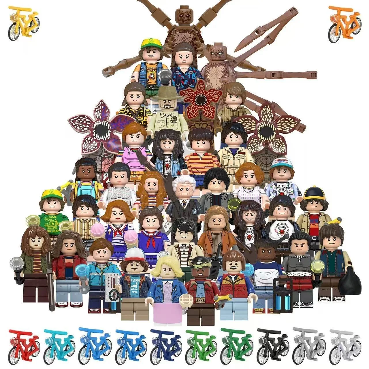 Фото Конструктор Hot Toys G0186: Фигурки персонажей из фильма «Стрэнджер», странные и ужасные сборные блоки, маленькие куклы, подарки