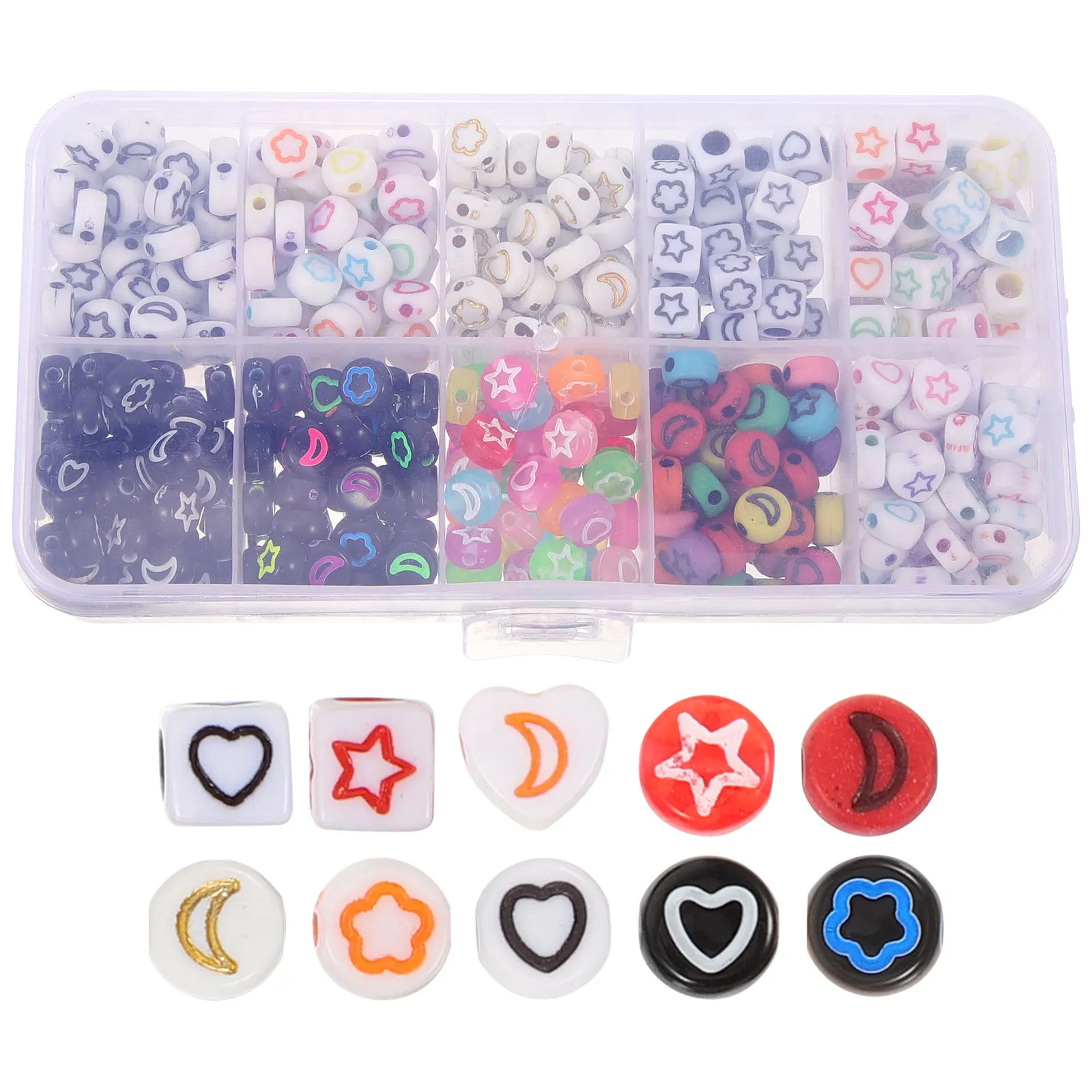 

460Pcs Heart Star Acrylic Beads Sturdy Material Decorative Jewelry Making DIY Bracelet Necklace Craft Beads DIY Supplies