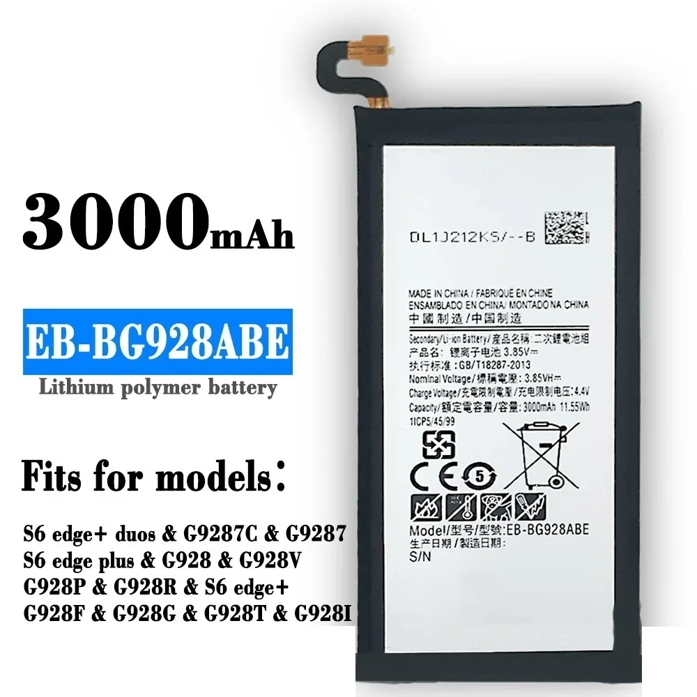 EB-BG928ABE Battery For Samsung S6 Edge Plus G9287C G9287 G928 G928V G928P G928R S6 Edge+ G928F G928G Phone Bateria+Tool