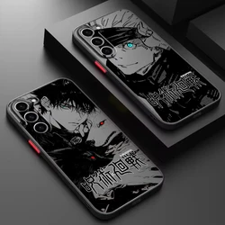 Luxury Jujutsu Kaisen Art Frosted Translucent For Samsung Galaxy S24 S23 S22 S21 S20 FE S10 S9 S8 Plus Ultra Pro 5G Back