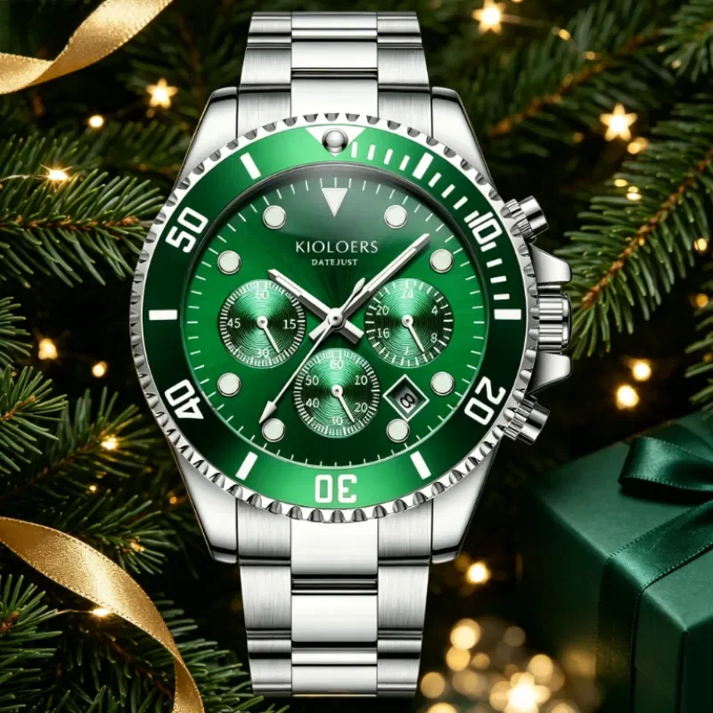 Men's Multi-function Chronograph Watch, Business & Sport Style with Stainless Steel Strap