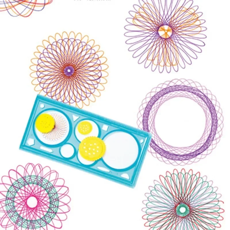 2 Pcs Spirograph Geometric Ruler Learning Drawing Tool Stationery for Student Drawing Set Creative Gift