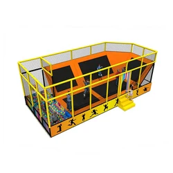 Customized Professional Commercial Rectangular Bungee Jumping Kid Trampoline Park for Sale