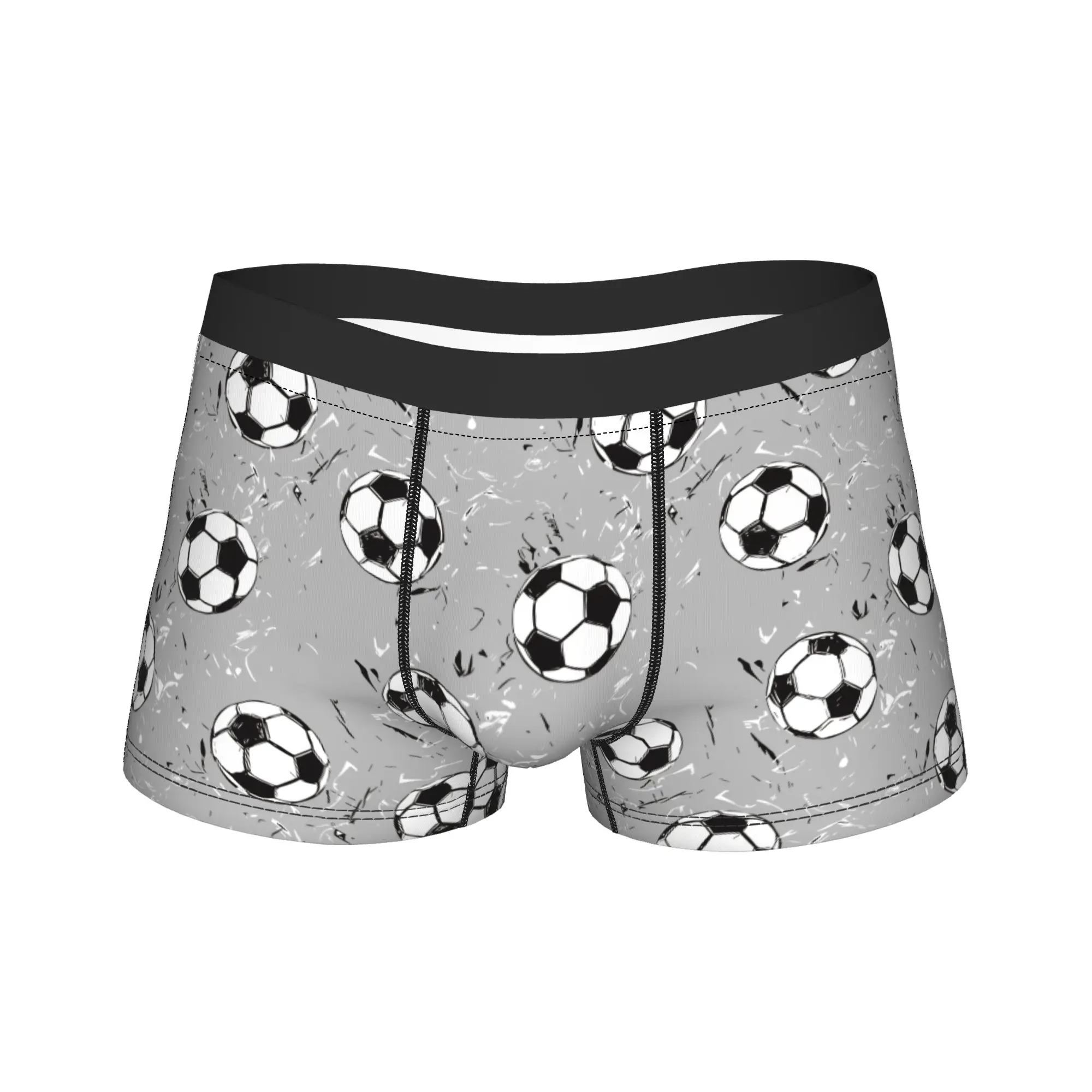 Men Footballs Soccer Long Underwear  Novelty Boxer Briefs Shorts Panties Male Polyester Underpants M-XXL