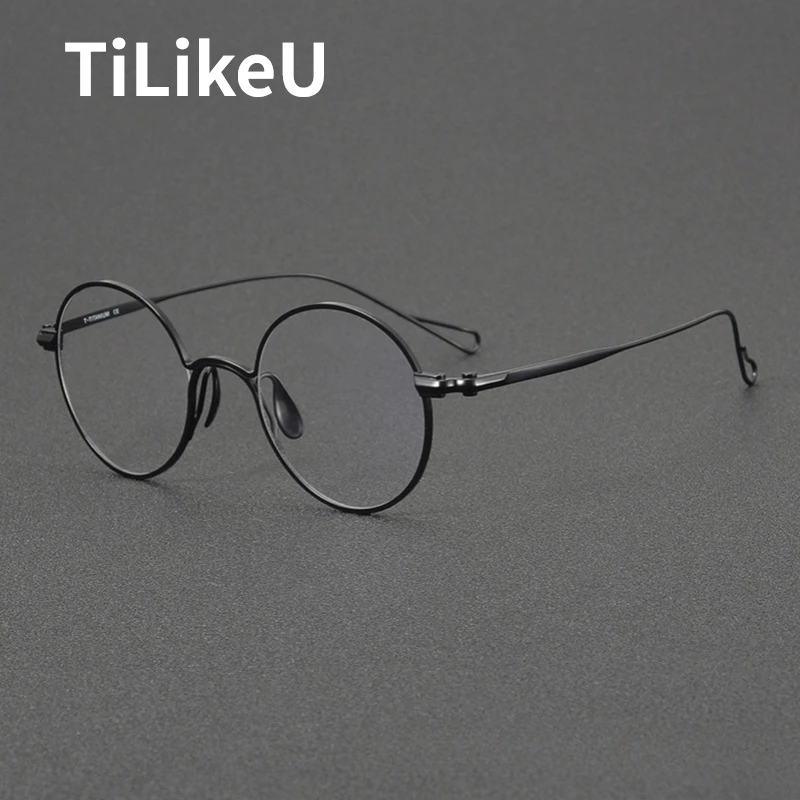 

Japanese Brand niche Designer Small Round Eyeglasses Frame Women Ultra-light Pure Titanium Optical Prescription Glasses for Men