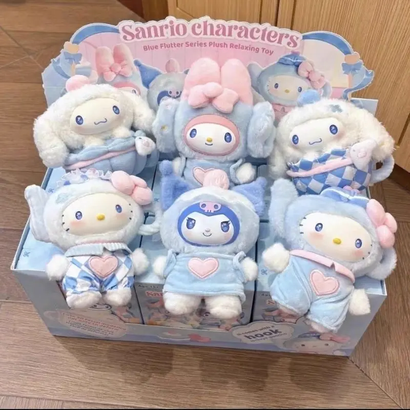 

Sanrio Characters Blue Flutter Series Plush Relaxing Toy Blind Box Hello Kitty Kuromi My Melody Squeeze Toy Girls Gift