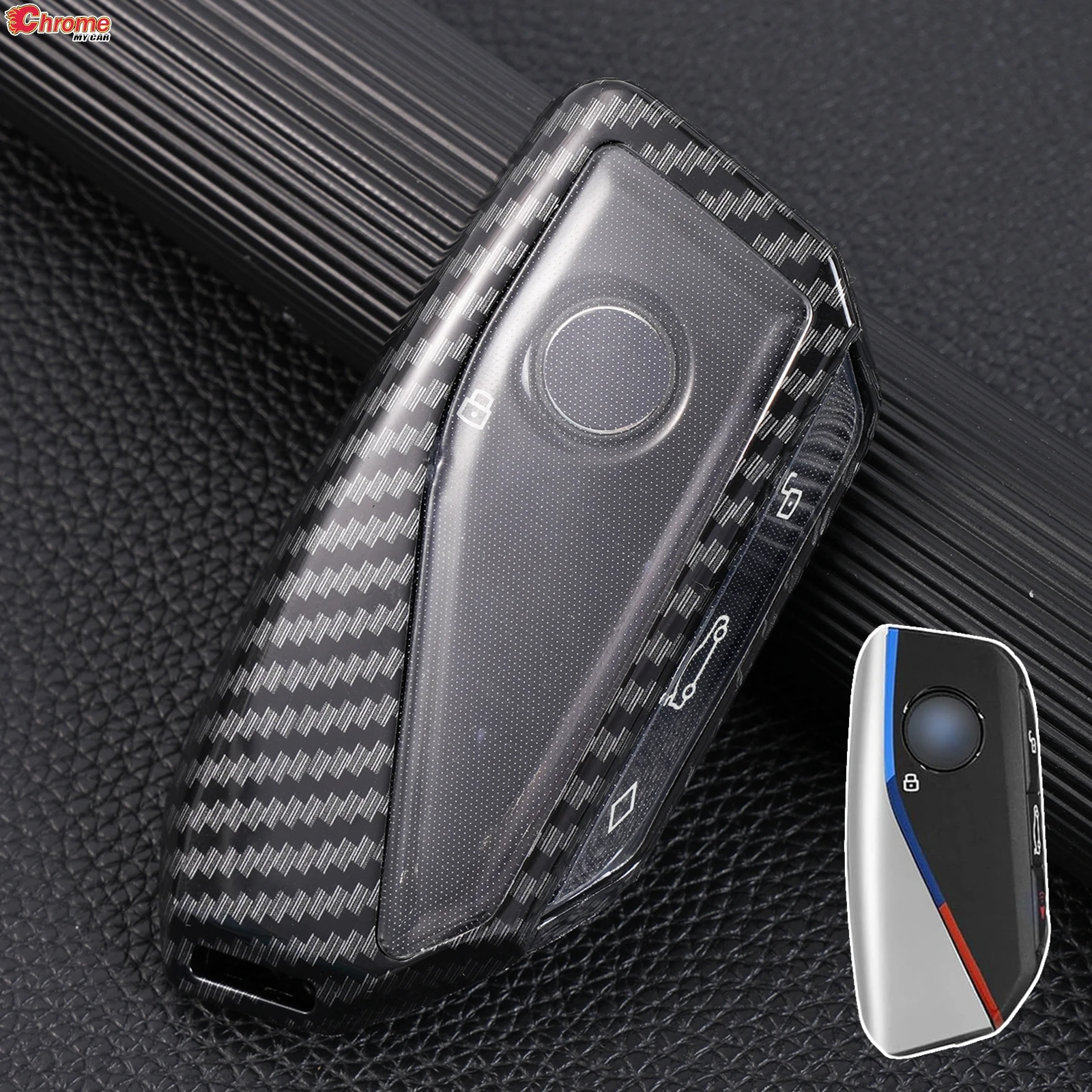 

For BMW IX I5 I7 XM X1 X2 X5 X6 X7 2 3 5 7 Series Carbon Fiber Remote Car Key Fob Case Cover Shell 740 840 M Sport 2024 2025