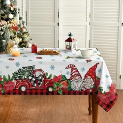 Christmas Santa Claus Red rectangle Tablecloth Holiday party decorations waterproof Tablecloth for table Xmas Party supplies
