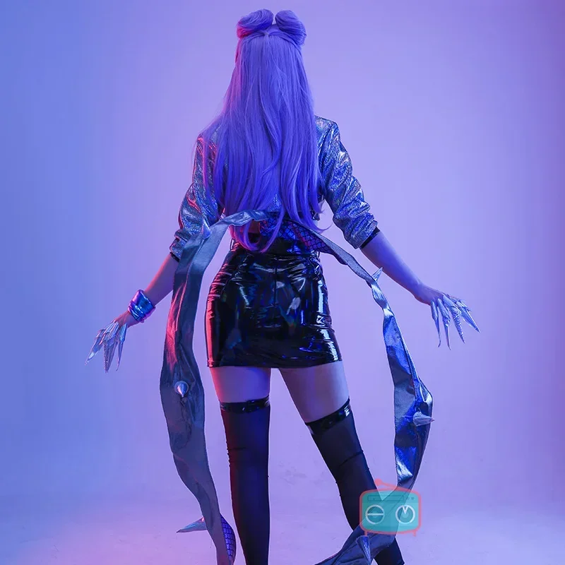 Game LOL cos Evelynn All Out KDA series Laser Singing uniform Women's team cosplay costume full set