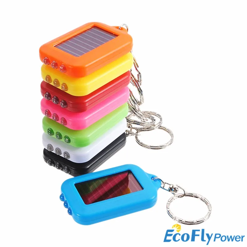 

Mini Portable Solar Power 3 LED Light Keychain Keyring Torch Flashlight Outdoor Emergency Light Tools Survival Tools
