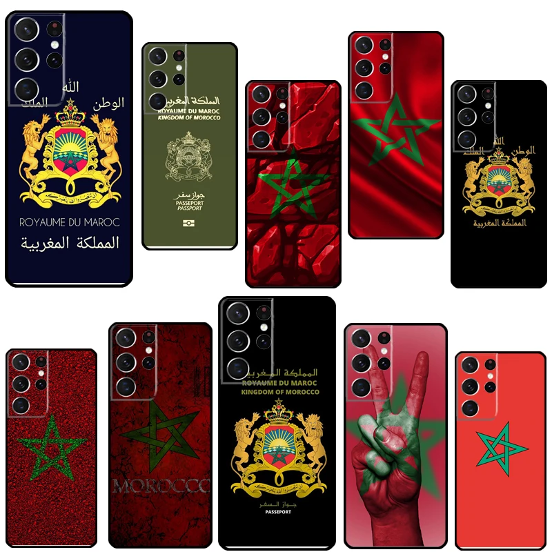 Morocco Flag Phone Case For Samsung Galaxy S23 S22 Ultra Note 20 10 S8 S9 S10 Plus S20 FE S21 FE Cover