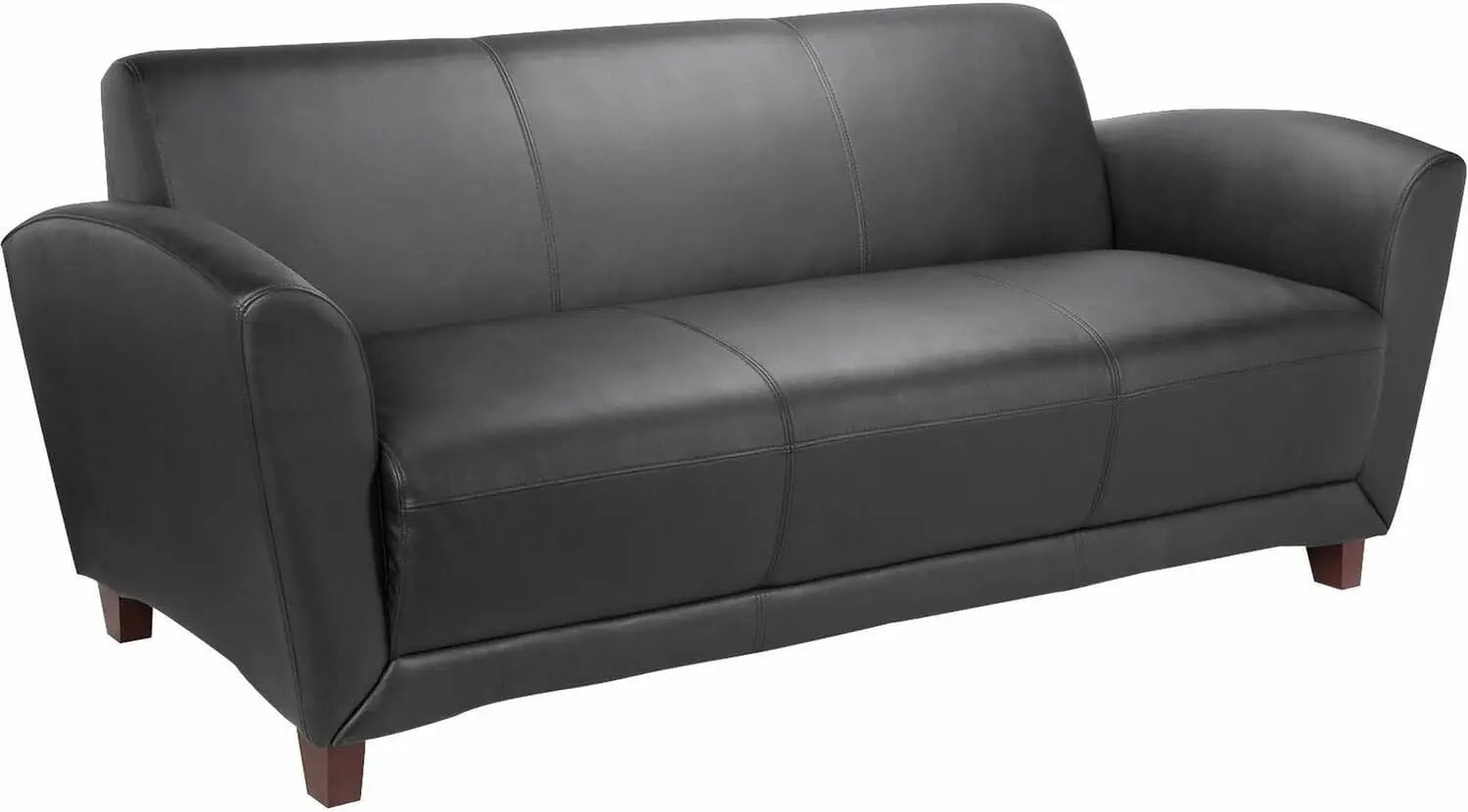 

LLR68950 - Reception Collection Black Leather Sofa