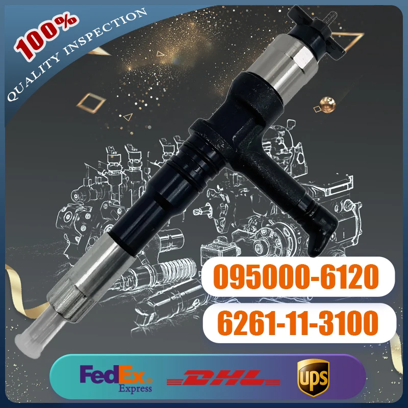 

Fuel Injector 095000-6120 6261-11-3100 for Komatsu SAA6D140E-5 Engine D275A-5R PC600-8 PC650LC-8 PC700LC-8 WA500-6