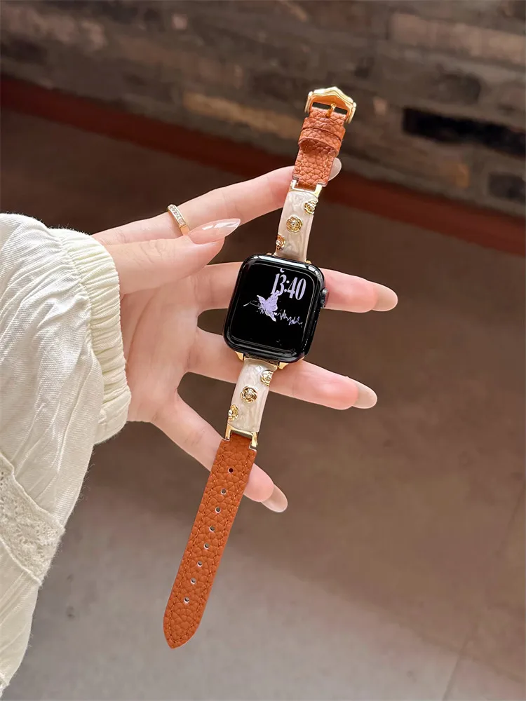 리치 패턴 호환 iWatch 스트랩 38mm 40mm 41mm 42mm 44mm 45mm 49mm 패셔너블 스트랩