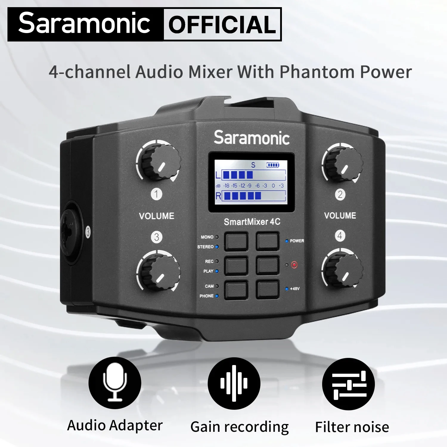 

Saramonic SmartMixer 4C 4-канальный микрофон, миксер, звуковой интерфейс для записи Youtube, лекций, интервью, производство на месте
