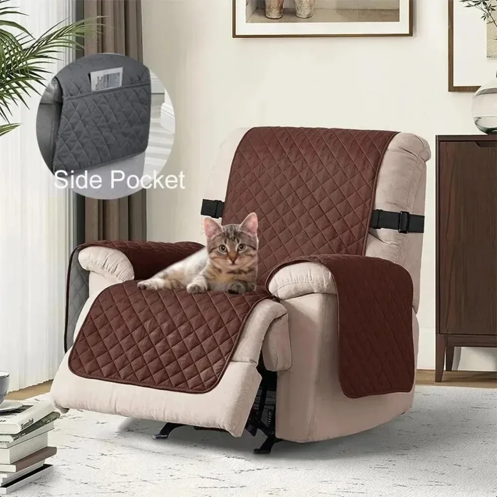 

Recliner Chair Cover Water Repellent Armchairs Slipcovers Sofa Couch with Adjustable Strap Furniture Protector for Living Room