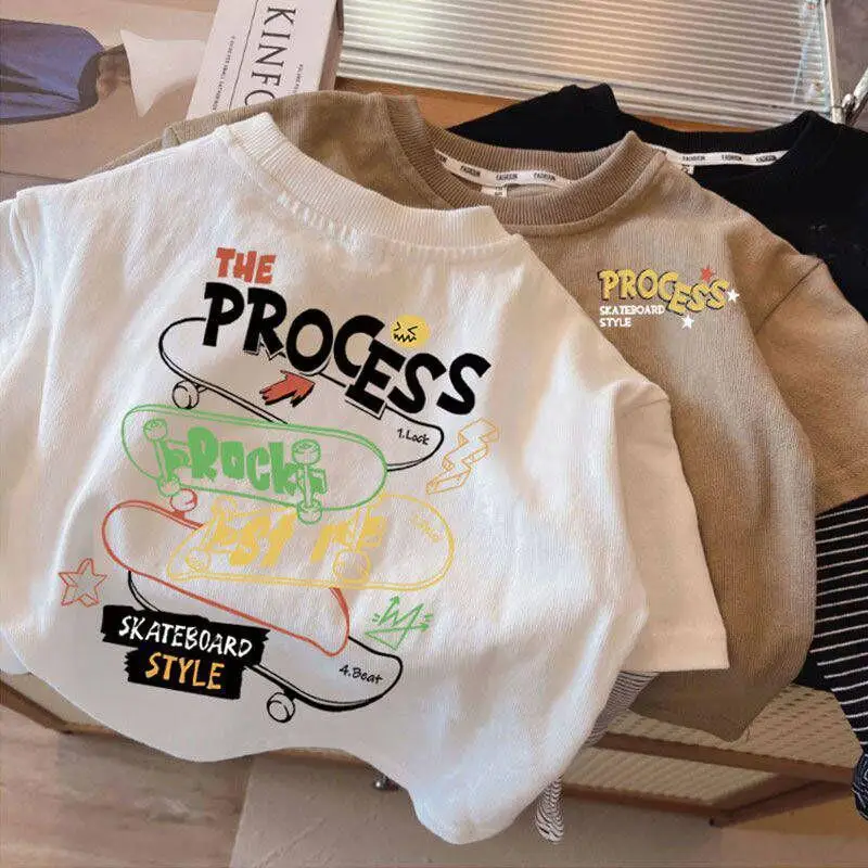 Long Sleeve Children T-shirts 2024 Autumn Spring Tops for Kids Cartoon Print Boys Girls Tees Toddler Outerwear Baby Tees 1-8T