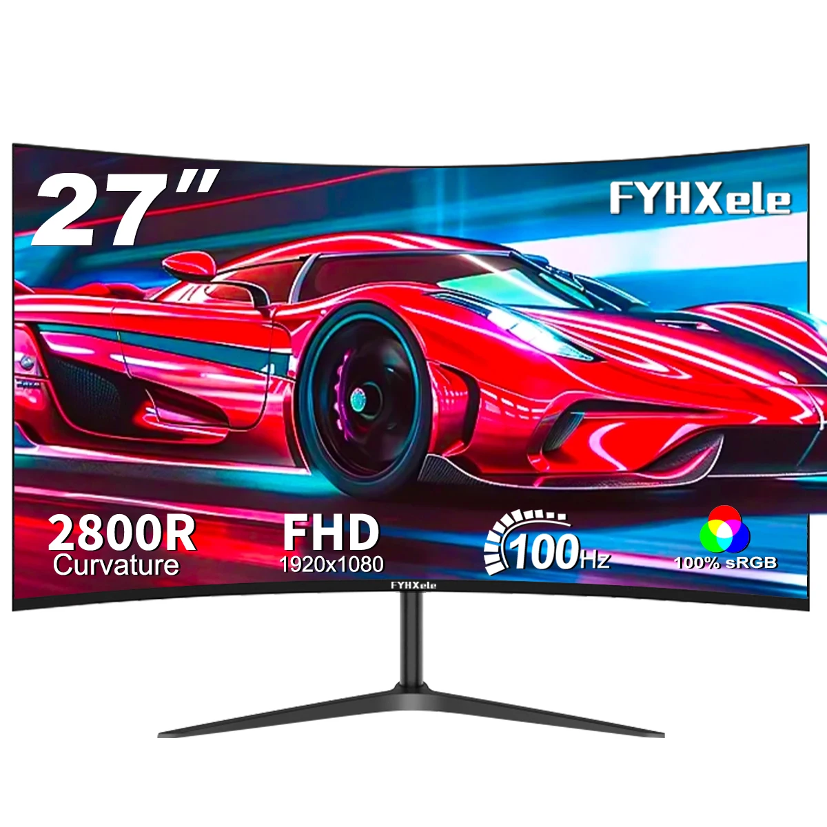 Display Screen 27 Zoll 100Hz Curved Gaming Monitor FHD 1080P CSOT HVA Panel Computer Screen Desktop Display 2ms R2800 99%sRGB DC Dimming Matte Anti-Glare HDMI VGA PC Büro Gamer Monitore