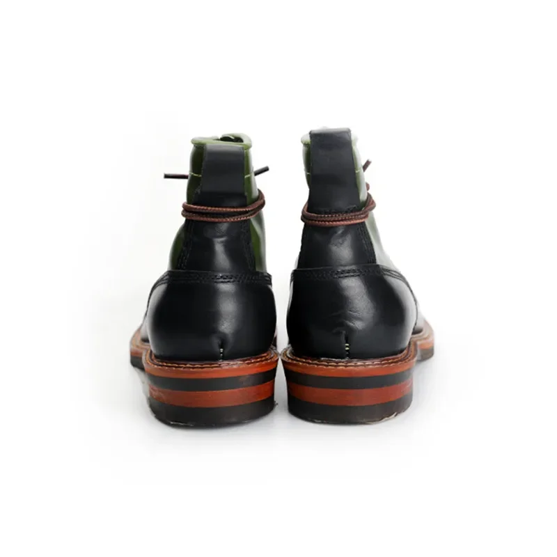 Luxury Brand New Autumn Winter Men Boots Genuine Leather Motorcycle Boots Lace-Up Vintage High Quality Tooling White Ankle Boots view 3