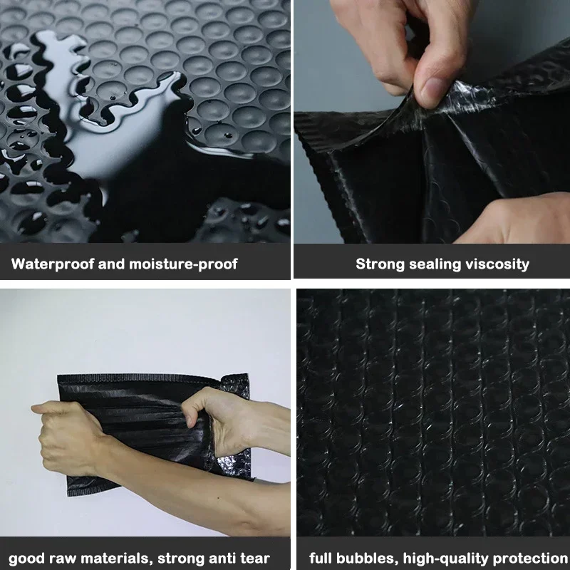 20 pçs/set sacos de envelope de espuma preta auto selo mailers acolchoados envio envelopes com bolha saco de envio pacotes saco