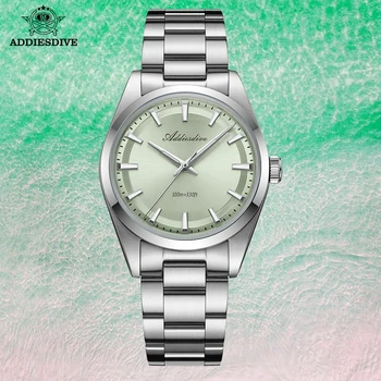 Reloj de lujo ADDIESDIVE de acero inoxidable 100M resistente al agua BGW9 relojes de cuarzo luminosos espejo de burbuja de cristal AD2066 reloj de pulsera para hombre