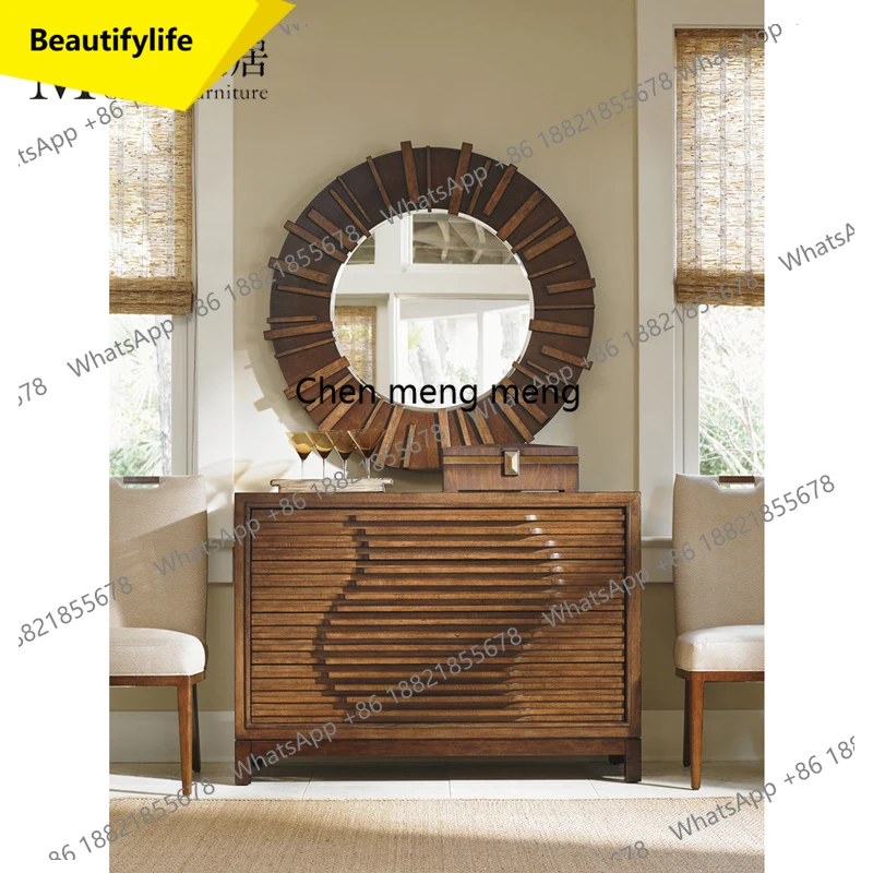 

A38 Стиль обеденный боковой шкаф из цельного дерева в стиле ретро, коричневый, старые ящики для хранения, крыльцо, гостиная, мебель для столовой, изготовление на заказ