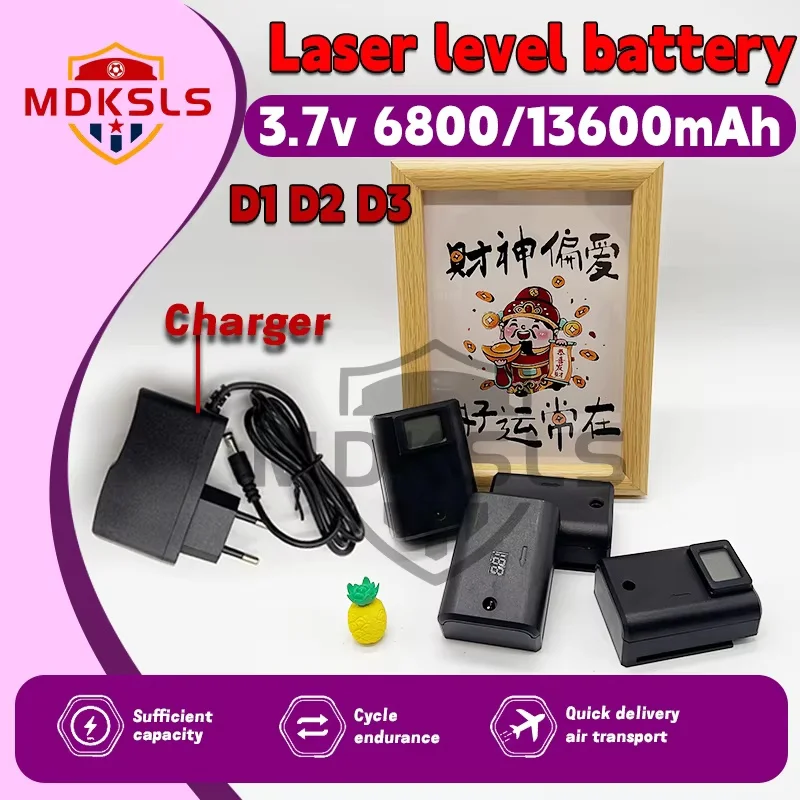 2026Large Capacity 6800mAh Chargeable Laser Level Battery for 8/12/16 Lines Leveling Tool Ing 3D 12 Line Digital Display Battery