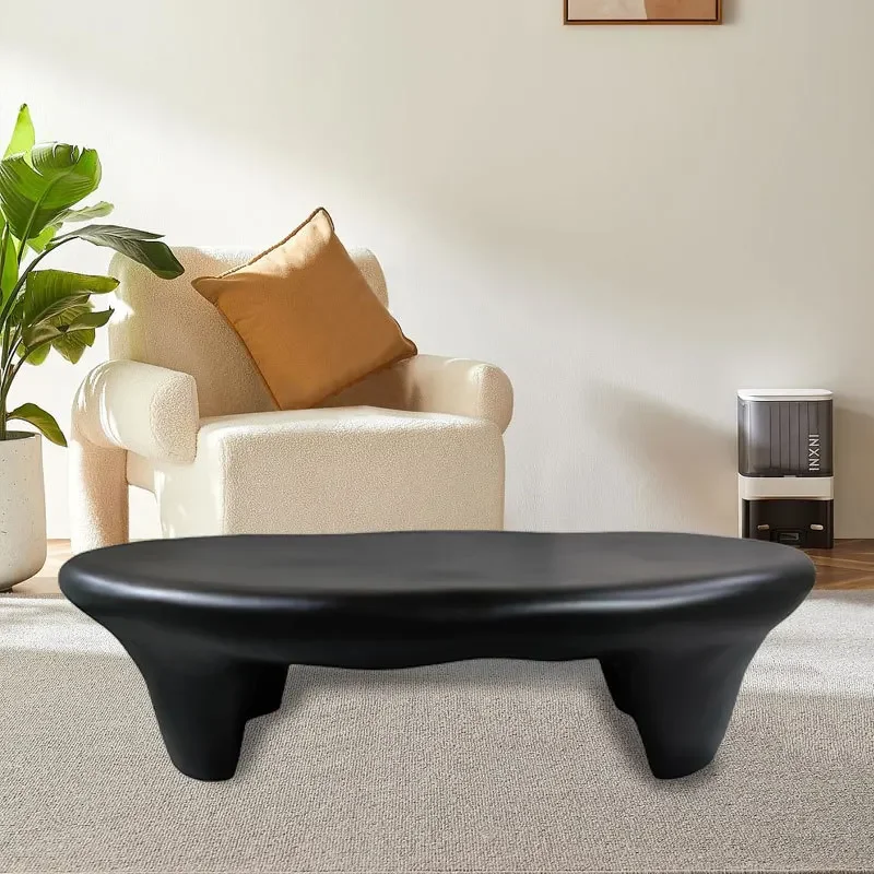 Wabi Sand Wind Internet Celebrity Irregular Coffee Table Black Small Apartment Italian Minimalist Living Room Cream Wind Table