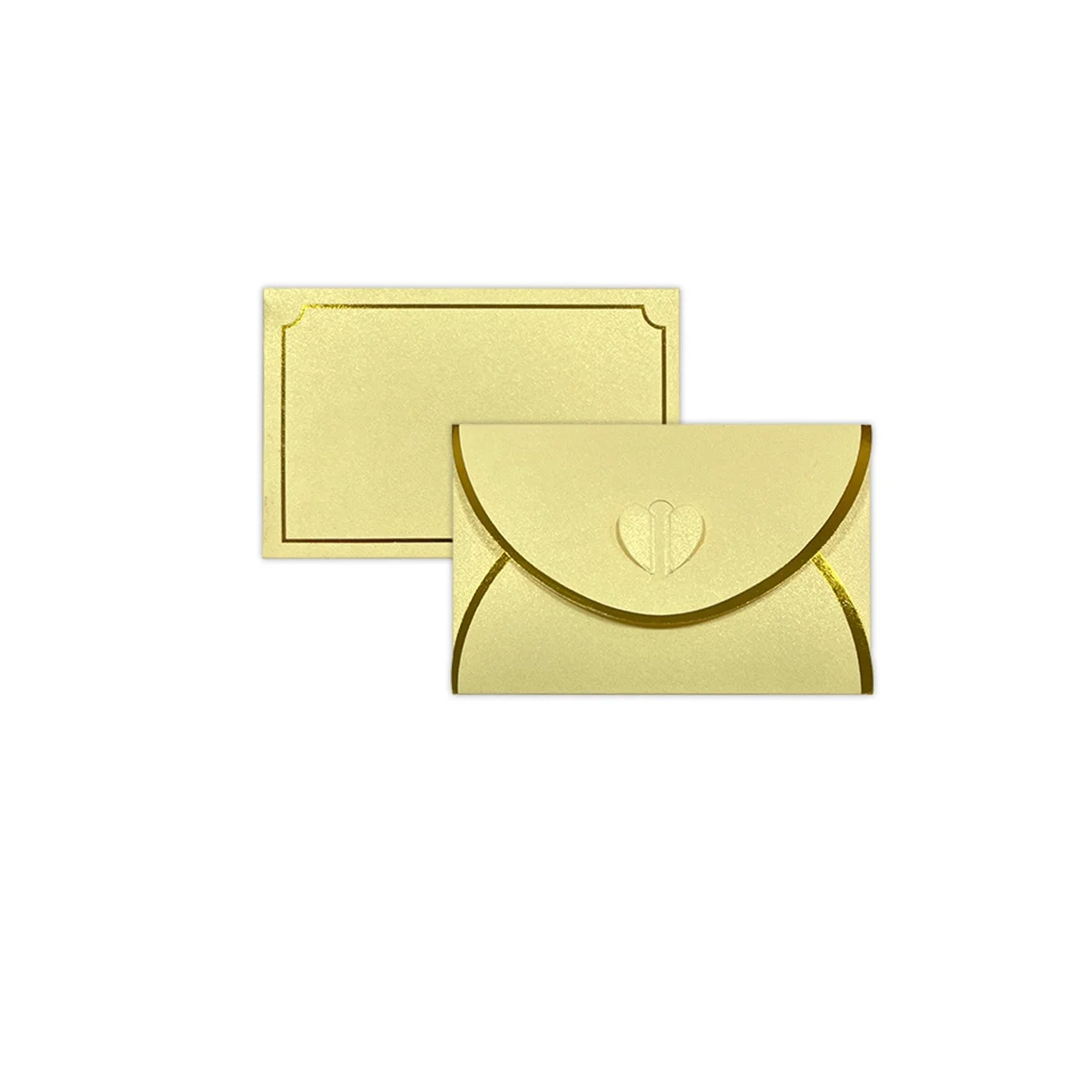 50Pcs Gift Card Envelopes with Love Buckle Envelopes, Light Yellow