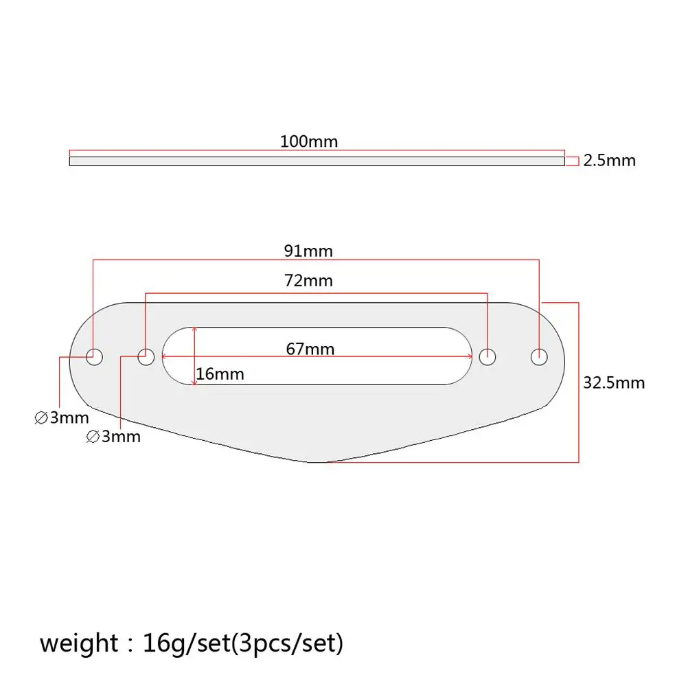 

3Pcs Guitar Pickup Frame Vibration Pickup Box Electric Parts Single Coil Ring TL Style Durable Replacement Accessory