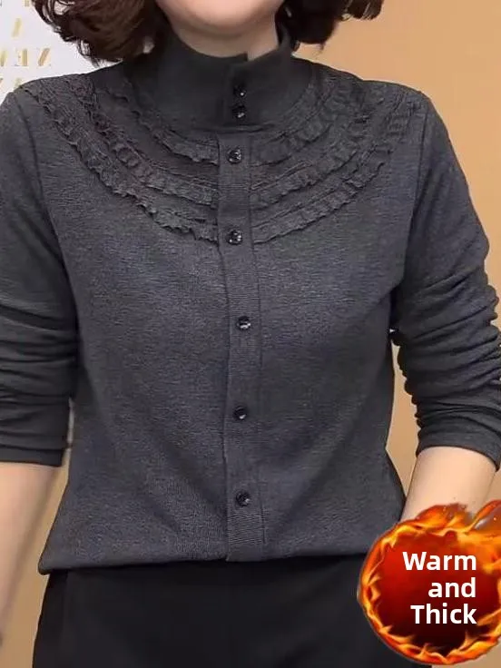 

Корейская модная женская термокофта больших размеров с длинным рукавом, утепленная, стильный дизайн, повседневный крой, осенне-зимняя теплая базовая рубашка