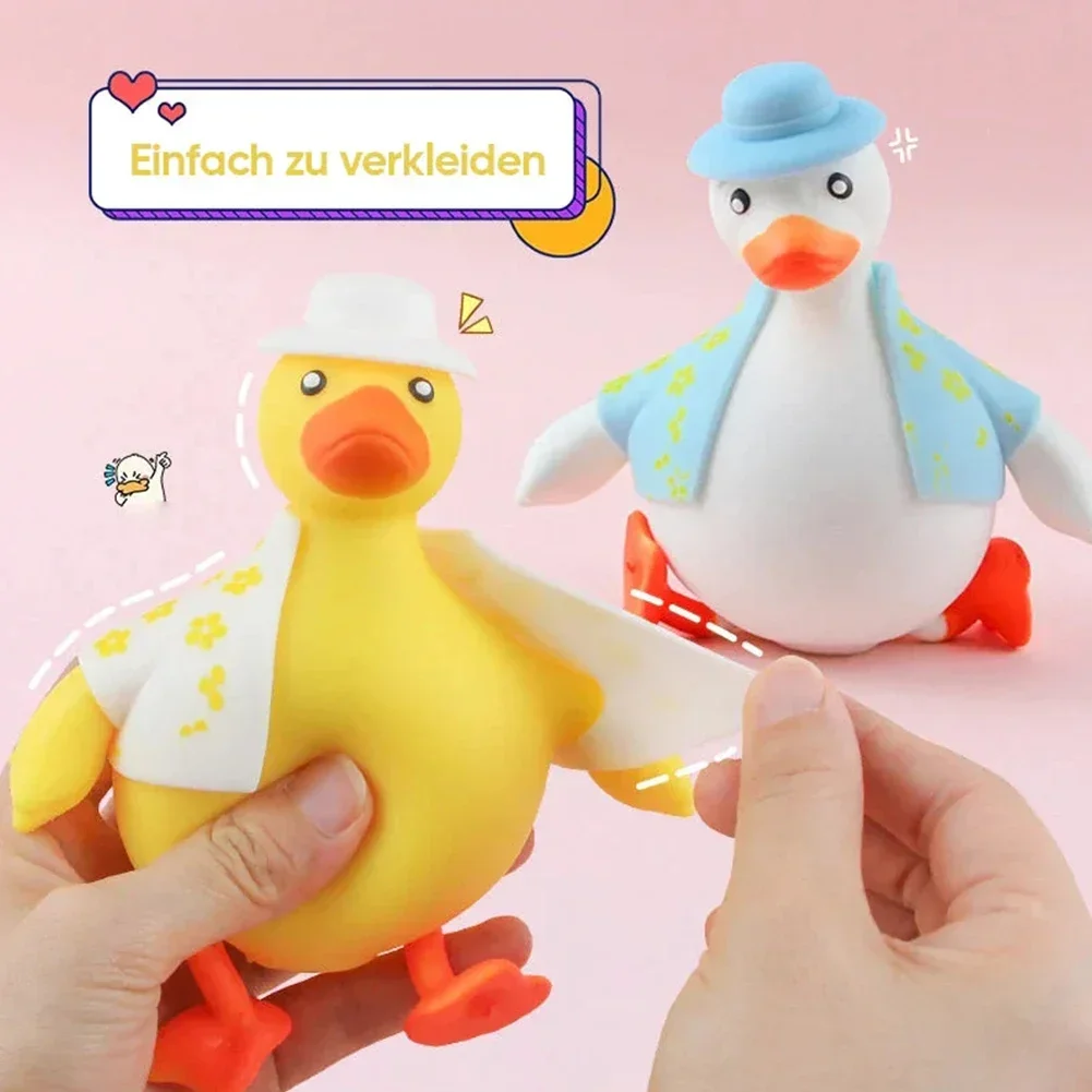 Stress Relief Toys Dress Up Duck Children's Toys Cute Reboundable Duck Dress-Up And De-Stressing Duck Fidget Toys Squeeze Gifts