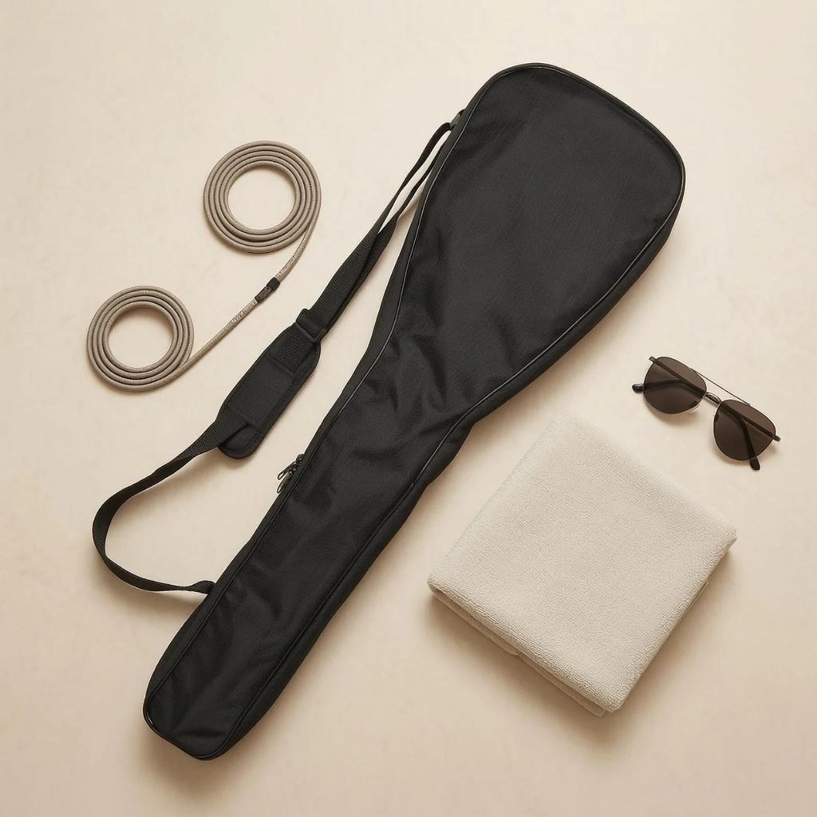 SUP Paddle Bag Three-Section Zippered Paddle Bag Carrying Case Dark Water Sports Gear Long-Lasting