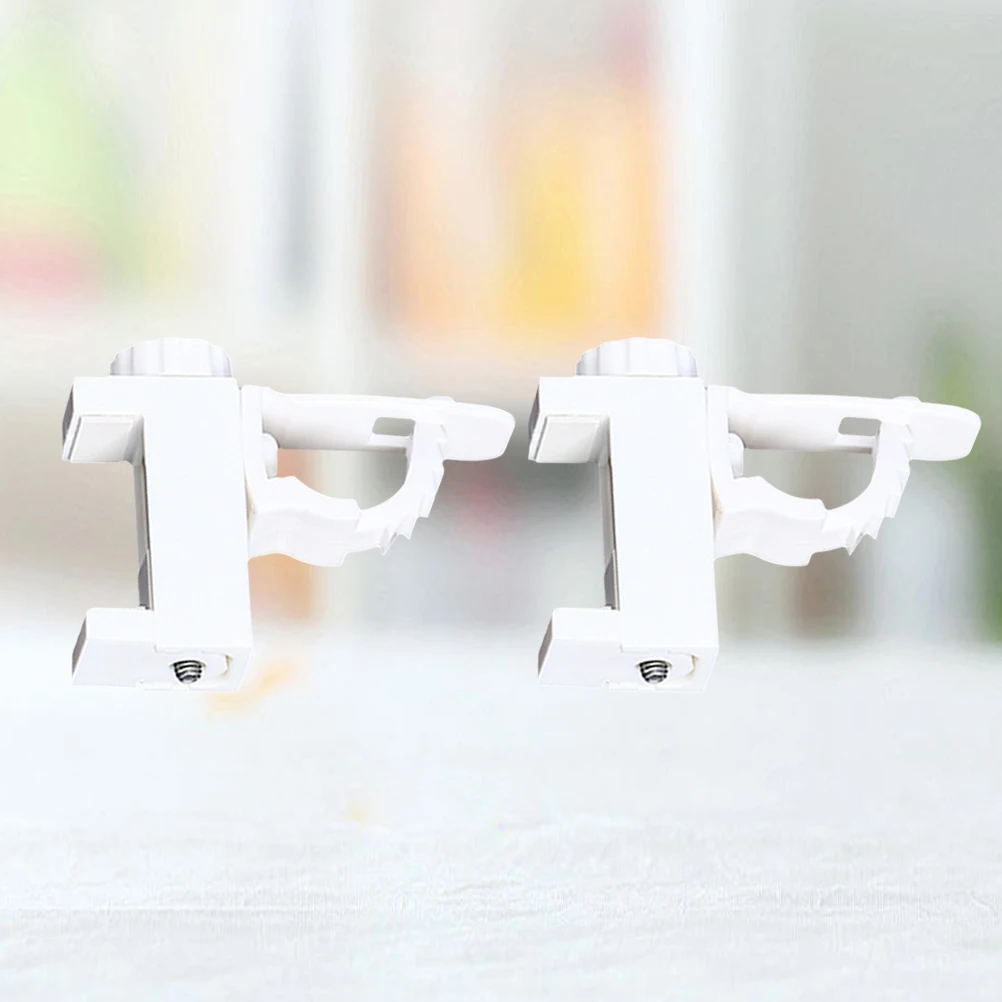 

2 Pcs Window Curtains White Clip Hook Hanging Towel Pliers Portable Clothes Clips Clip-on Hooks