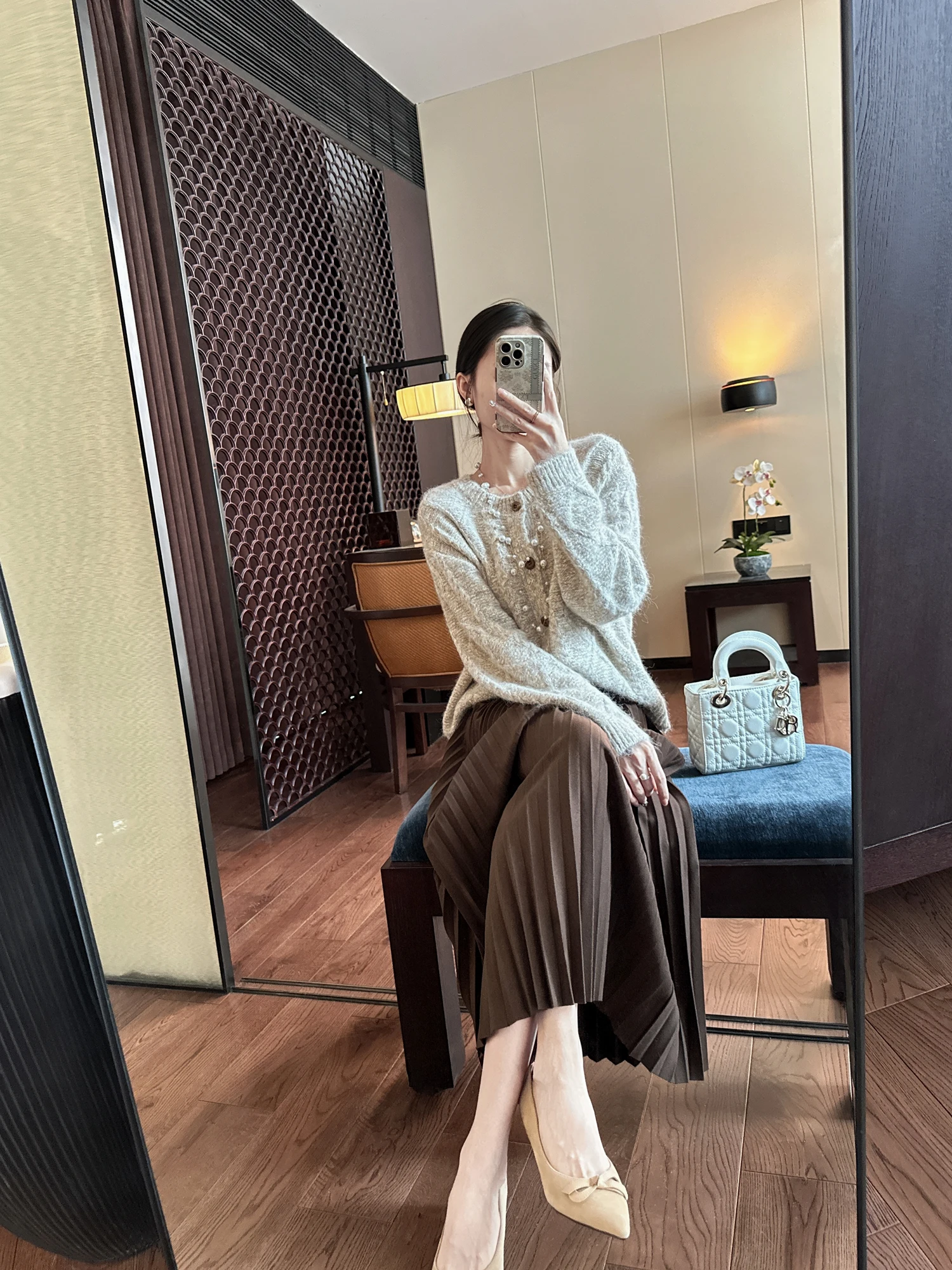 

Мягкий теплый шерстяной вязаный кардиган с узором «косичка» от You See Ele, длинный рукав, свободный крой, женская вязаная одежда