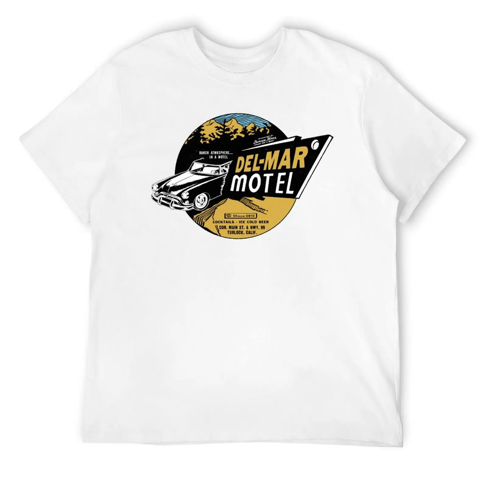 Mother's Day Vintage California Motel Men's T-shirt Round Neck Campaign  Funny Vintag Top Tee Novelty Aactivity Competition Eur