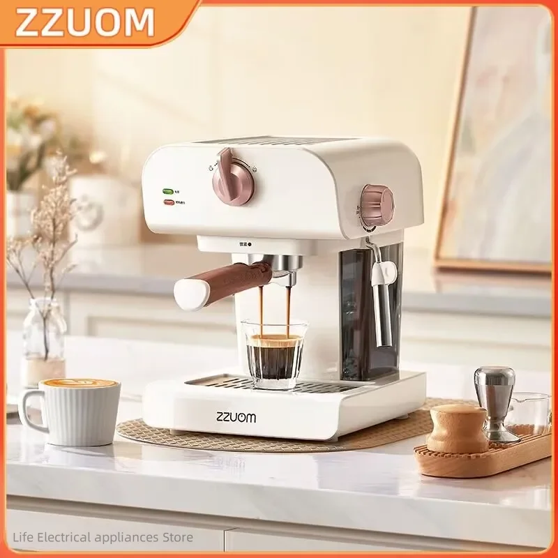 

ZZUOM Espresso Coffee Machine Household Semi-automatic Coffee Makers High Pressure Steam Milk Foam Machine 20Bar Pump Pressure