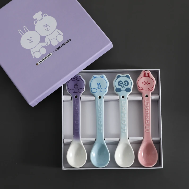 

Brown Bear Koni Rabbit Cartoon Ceramic Spoon Set