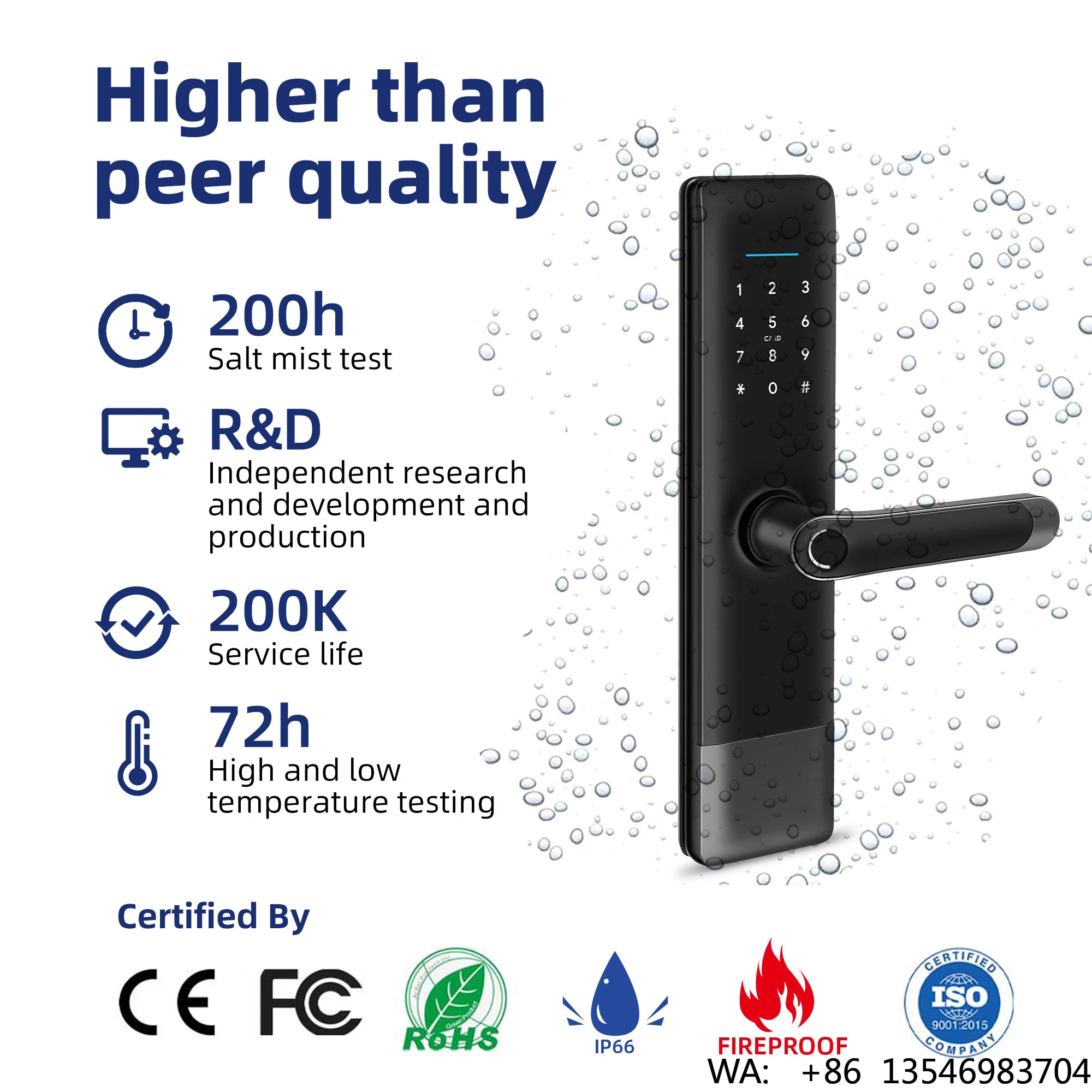 Liliwise Waterproof Outdoor High Security Electric Digital Fingerprint Smart Door Lock With  APP TTLOCK BLE Wifi Mobile Lock