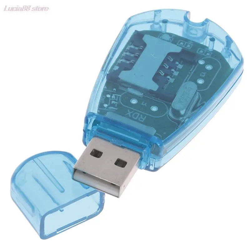 Hot sale ! Blue USB SIM Card Reader Copy/Cloner/Writer/Backup Kit SIM Card Reader GSM CDMA SMS Backup + CD Disk